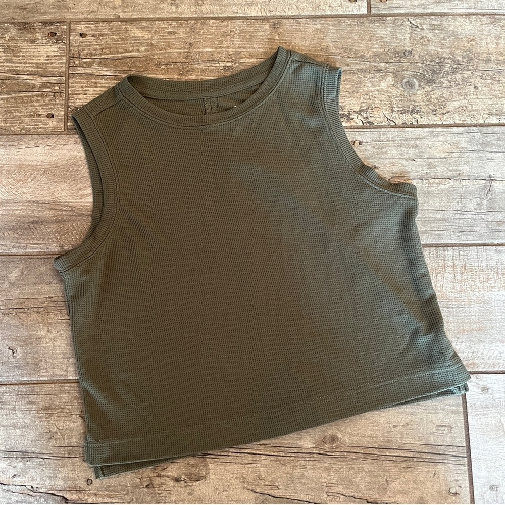 All in Motion Dark Olive Muscle Tee